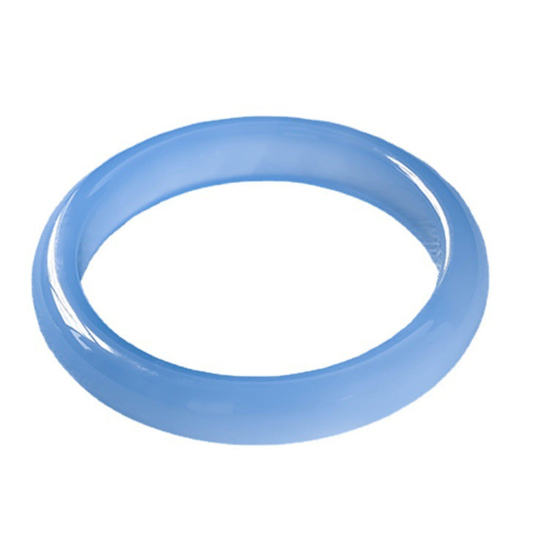 Stone of buddha Blue Chalcedony Emotional Balance Bracelet Bangle