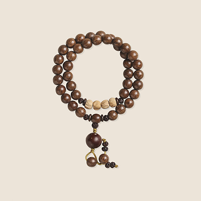 Stone of buddha Sandalwood Small Leaf Red Sandalwood Bodhi Seed Purification Double Wrap Bracelet