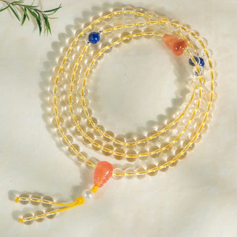 Stone of buddha 108 Mala Beads 925 Sterling Silver Natural Citrine Red Agate White Jade Prosperity Charm Bracelet
