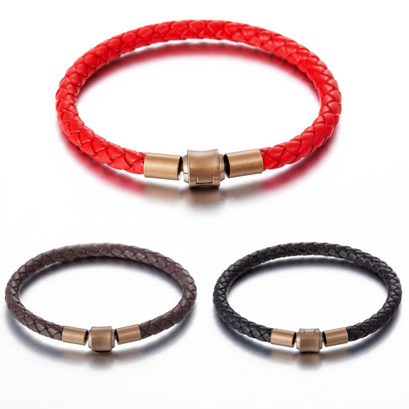 Stone of buddha Vintage Leather Rope Luck Braid String Bracelet