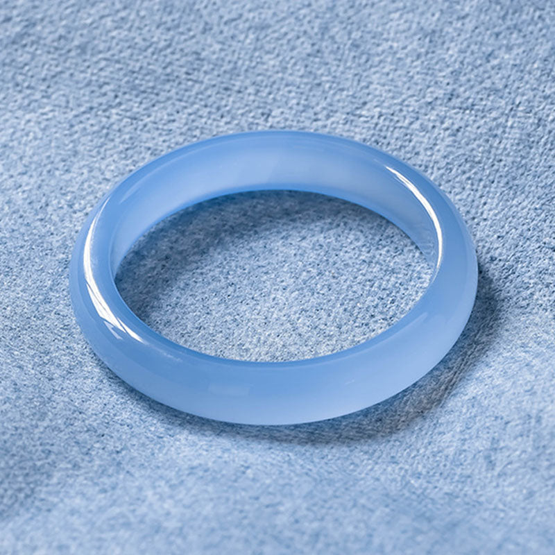 Stone of buddha Blue Chalcedony Emotional Balance Bracelet Bangle