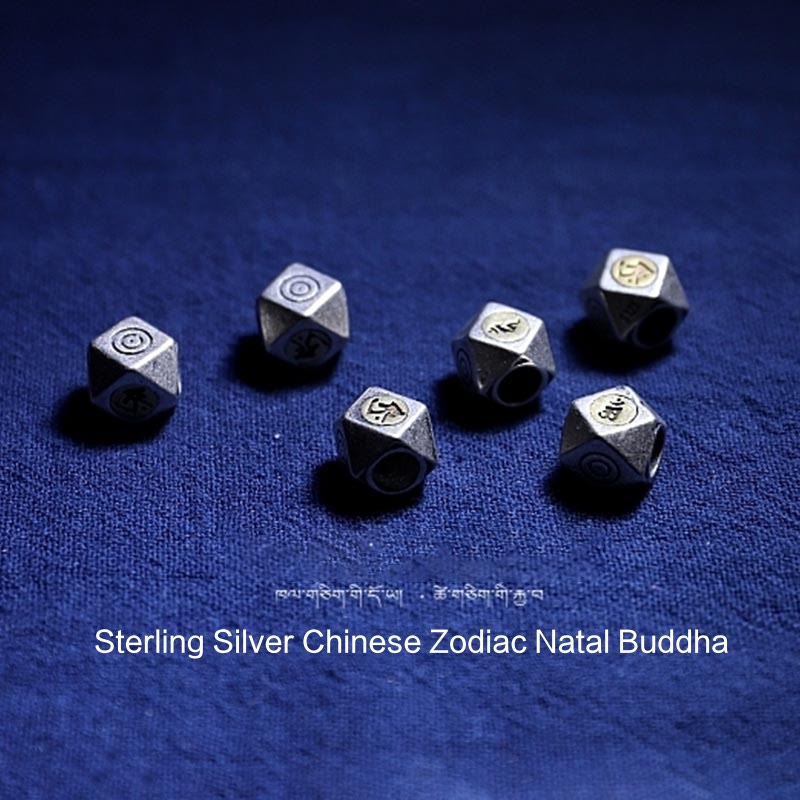 Stone of buddha 925 Sterling Silver Chinese Zodiac Natal Buddha Natural Amber Clear Anxiety Bracelet