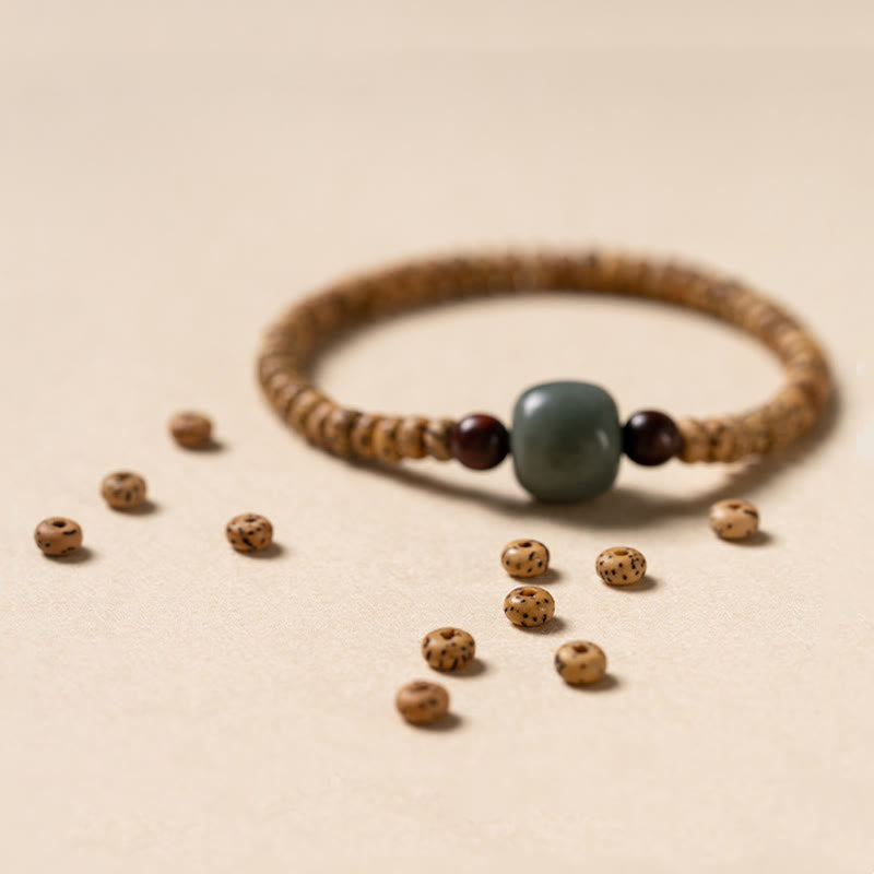 Stone of buddha Bodhi Seed Small Leaf Red Sandalwood Wisdom Bracelet