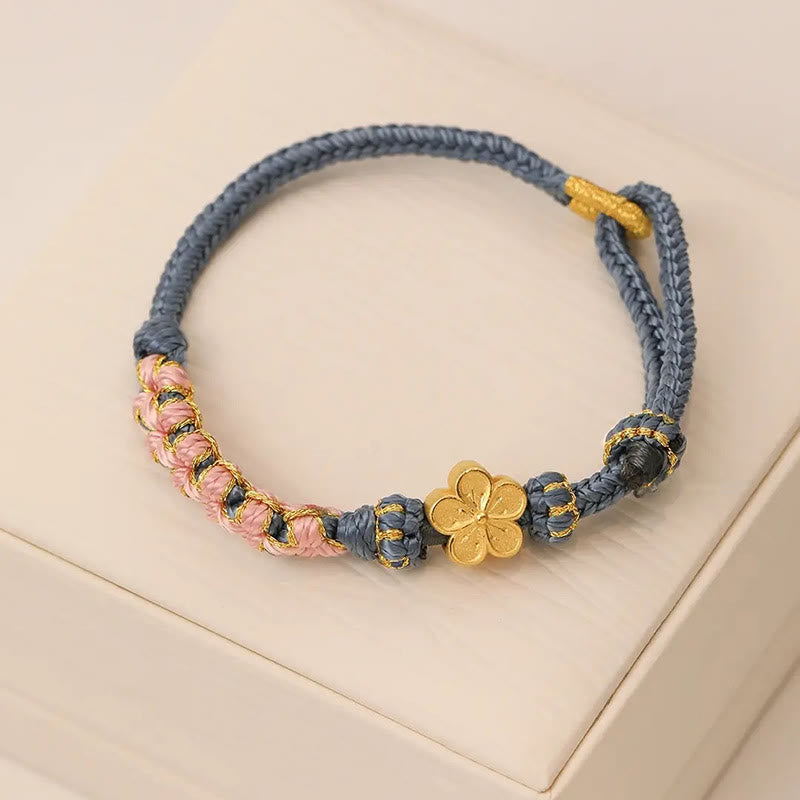 Stone of buddha Peach Blossom Design Wealth String Bracelet