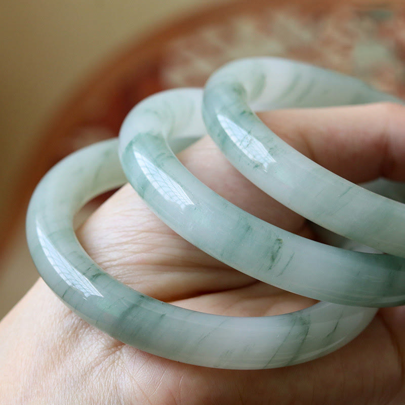 Stone of buddha Natural Jade Luck Prosperity Bangle Bracelet