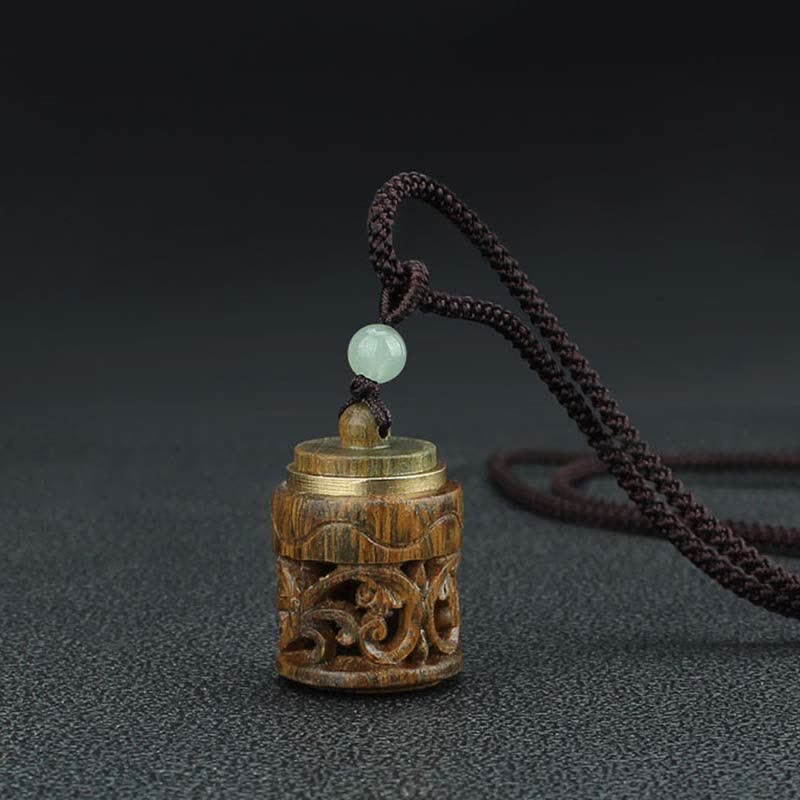 Stone of buddha Tibet Green Sandalwood Rosewood Om Mani Padme Hum Lotus Positive Soothing Necklace Pendant