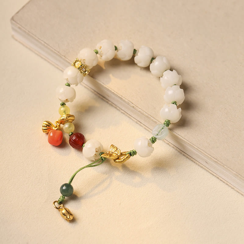 Stone of buddha Natural Bodhi Seed Lotus Pumpkin Bead Peace Harmony Bracelet