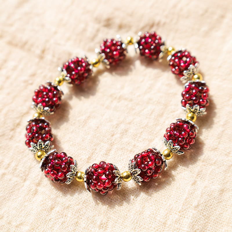 Stone of buddha Natural Garnet Healing Bracelet