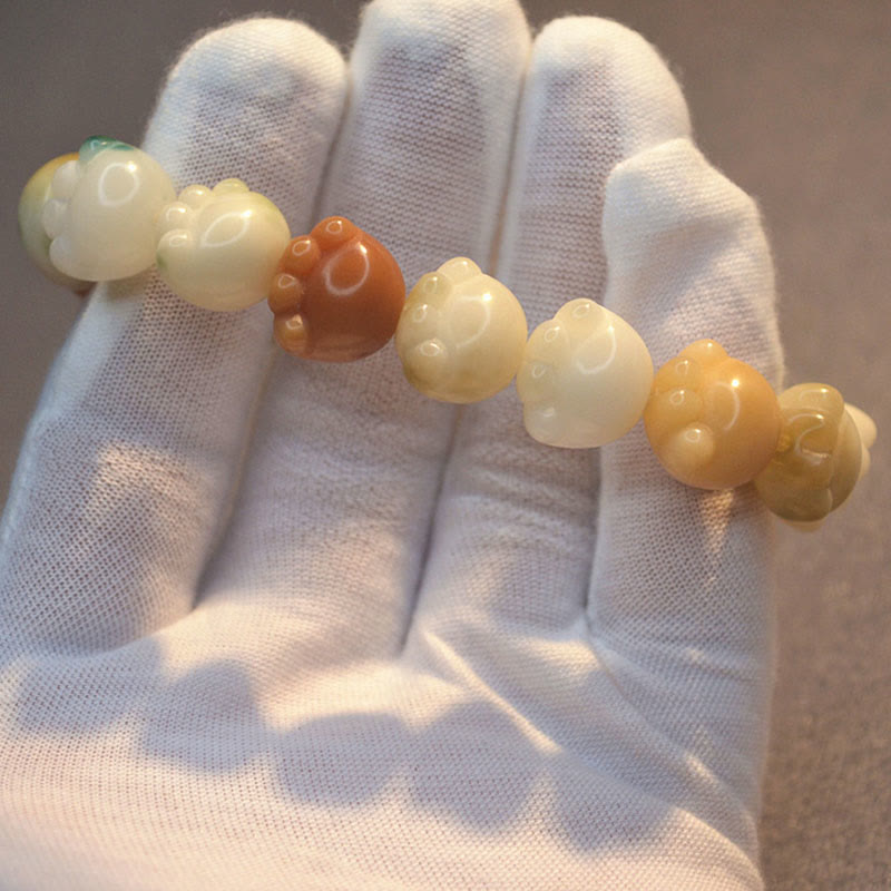 Stone of buddha Multilayered Bodhi Seed Cute Cat Paw Calm Harmony Bracelet