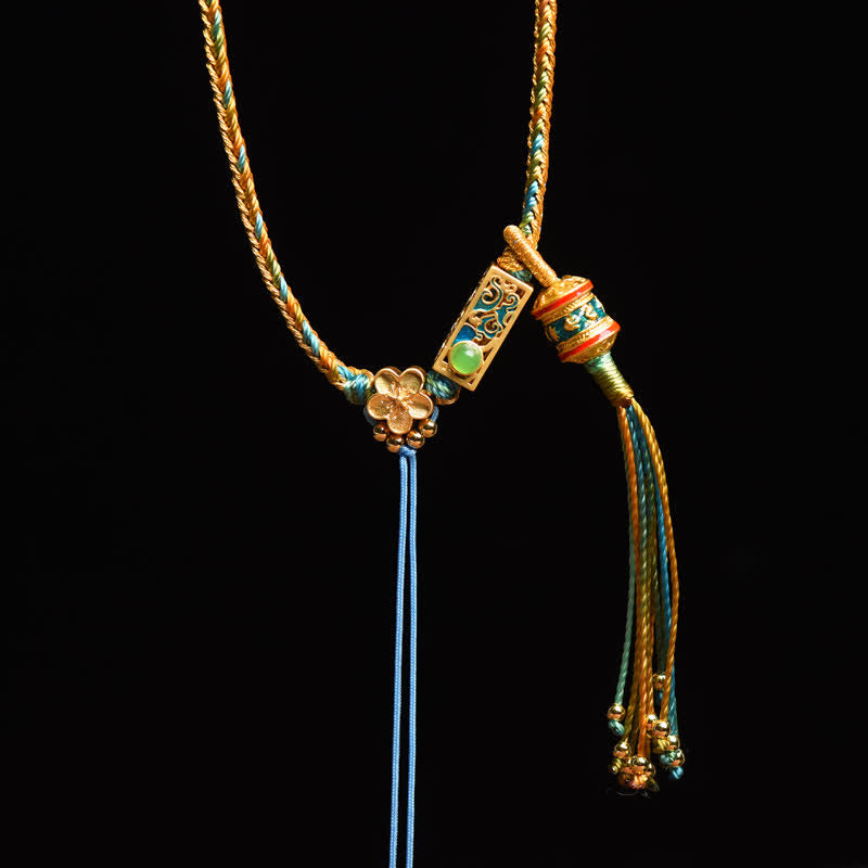 Stone of buddha Colorful String Copper Wealth Necklace Pendant