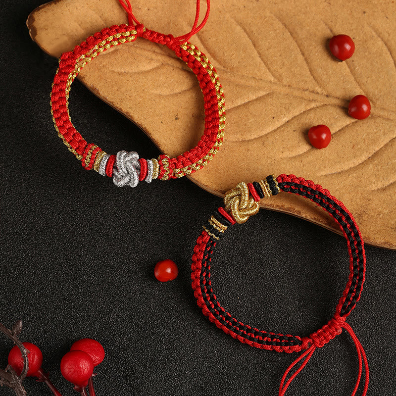 Stone of buddha Colorful Rope True Love Knot Luck Handmade Bracelet