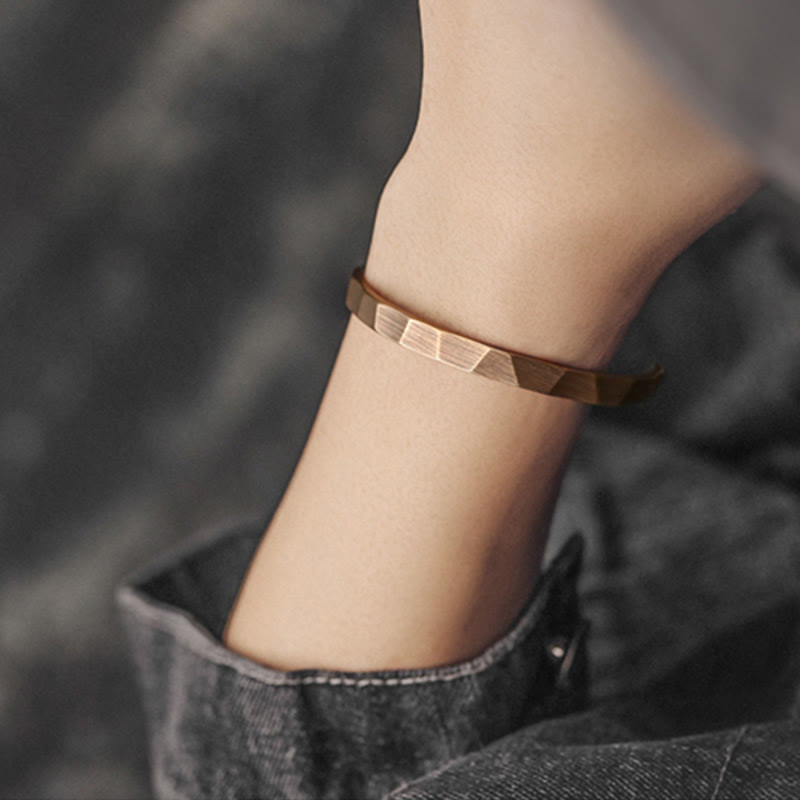 Stone of buddha Vintage Rustic Design Copper Wealth Adjustable Cuff Bracelet